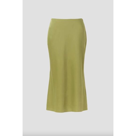 Jason Wu Green Satin Slip Skirt Sz 2 - Picture 4 of 8